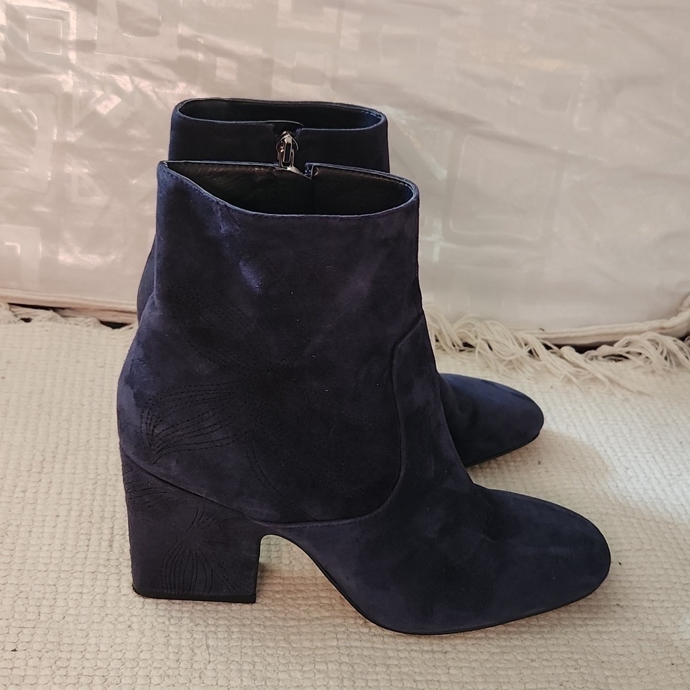 Mark Fisher Ltd navy blue suede side zip ankle boots